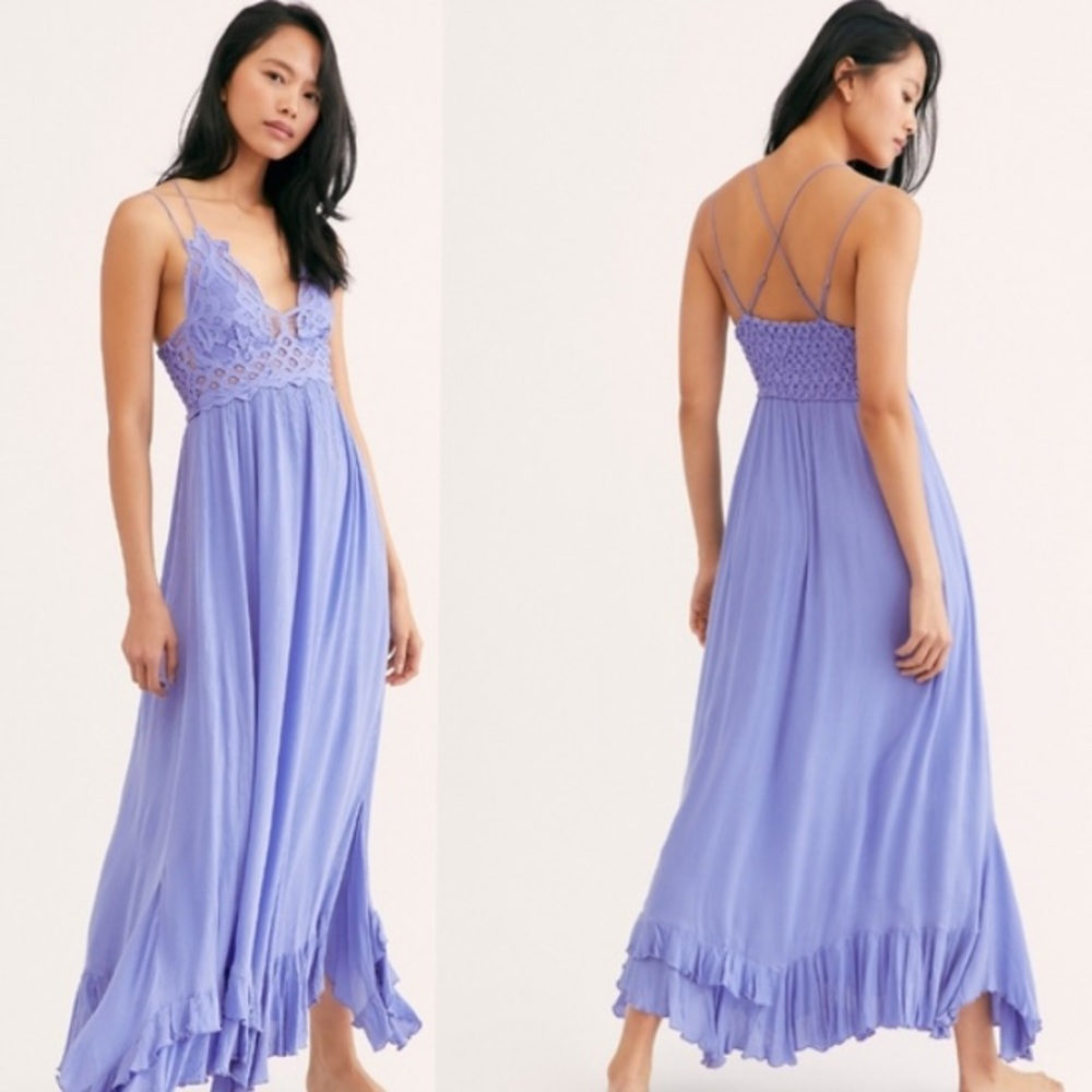 Free People Adella Slip Dress Maxi Small Periwinkle
